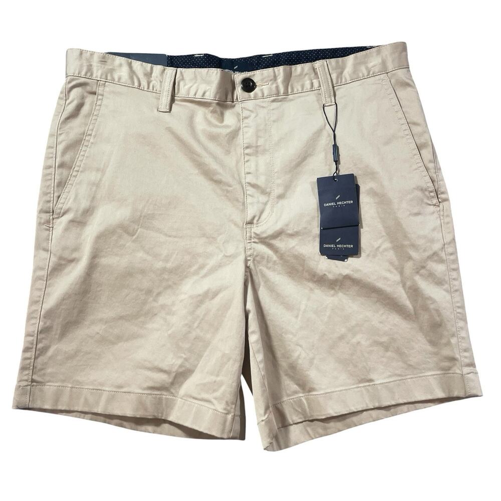 Daniel Hechter Paris Shorts Men's 34x7 Beige Stretch